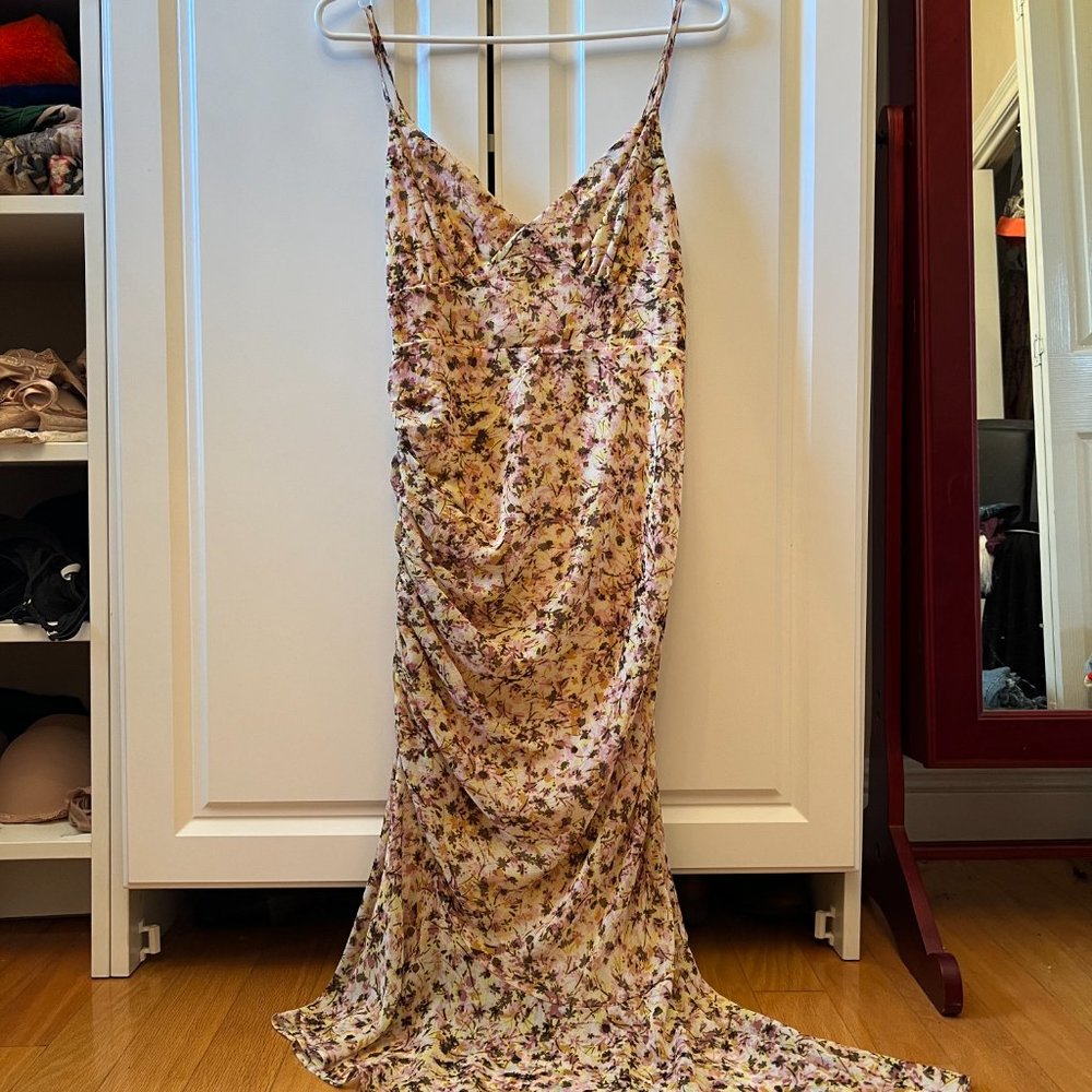 Lush Pink and Brown Floral Dress